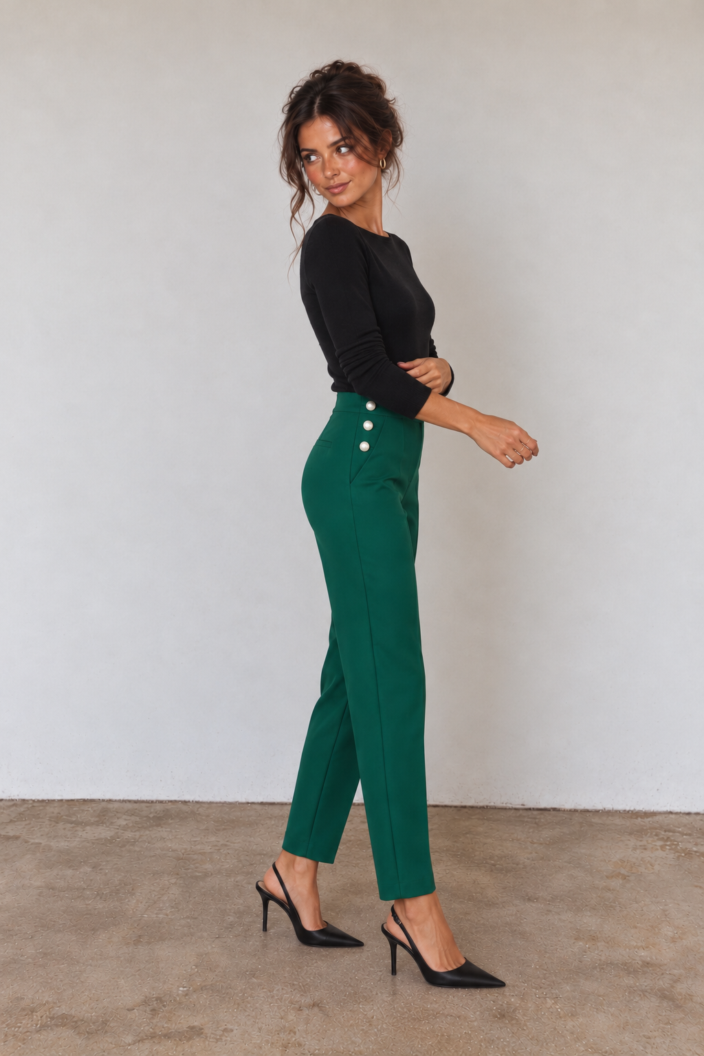 Pantalon en polyester ample
