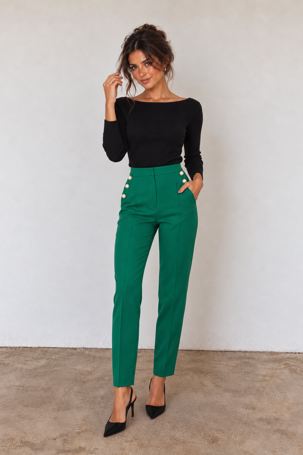 Pantalon en polyester ample